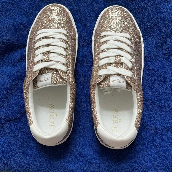 NWOT J. Crew Glitter Sneakers - Picture 2 of 6